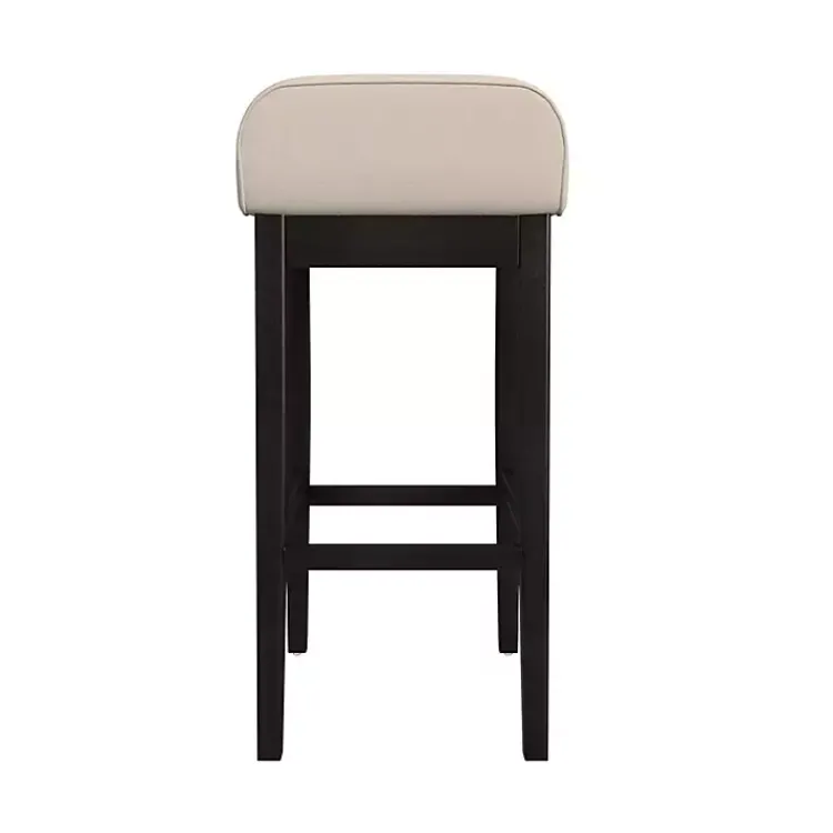 Bar Stools & Counter Height Stools-Kirklands Home Black Lowback Padded Bar Stool