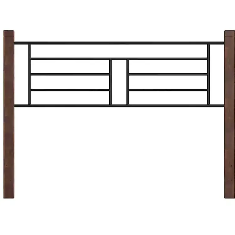 Beds & Headboards-Kirklands Home Weathered Brown Farmhouse Queen Bed