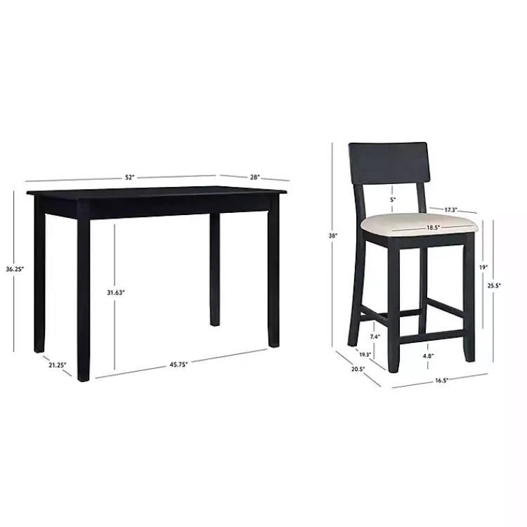 Dining Sets-Kirklands Home Charcoal Wood Upholstered 5-pc. Dining Set Gray