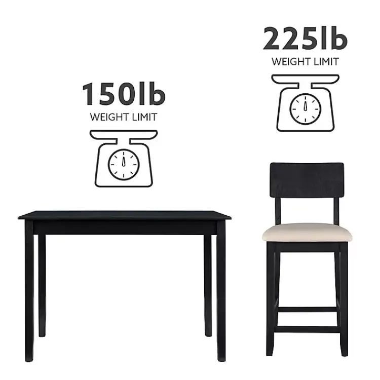 Dining Sets-Kirklands Home Charcoal Wood Upholstered 5-pc. Dining Set Gray