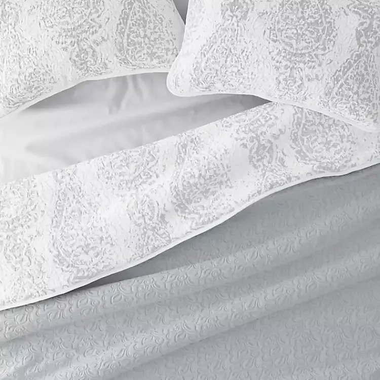 Quilts-Kirklands Home Gray Damask Reversible 2-pc. Twin Quilt Set