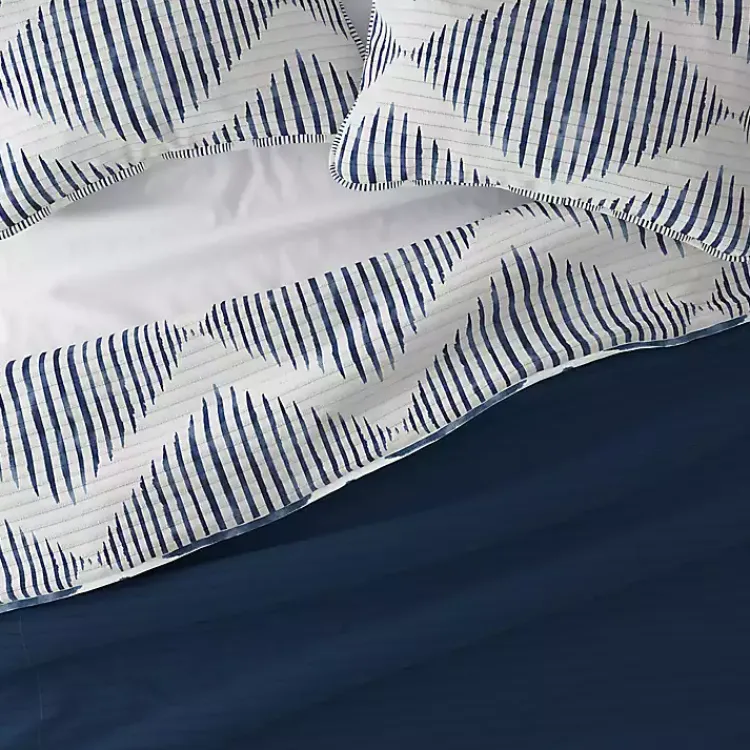 Quilts-Kirklands Home Navy Diamond Line Reversible 2-pc. Twin Quilt Set