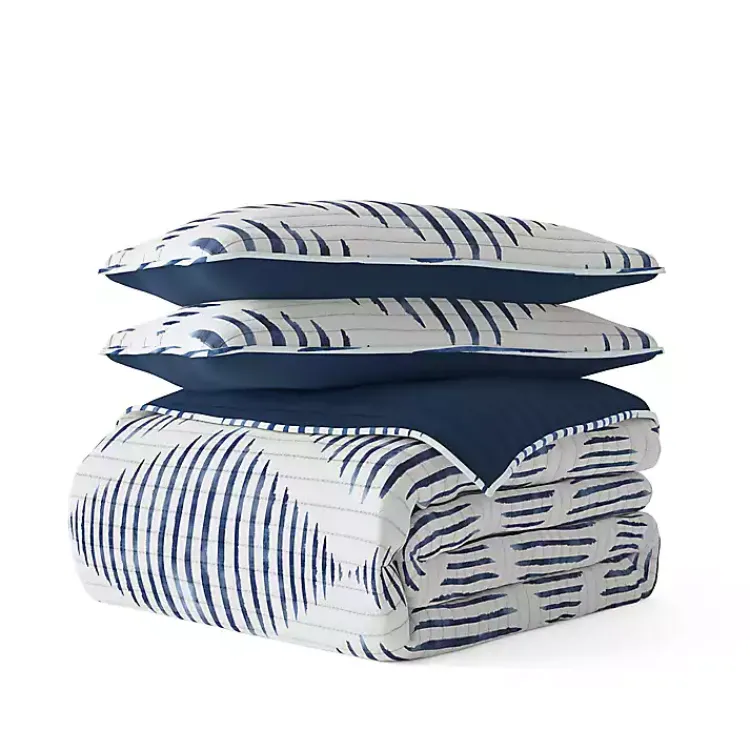 Quilts-Kirklands Home Navy Diamond Line Reversible 3-pc. King Quilt Set