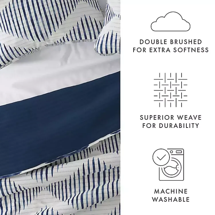 Quilts-Kirklands Home Navy Diamond Line Reversible 3-pc. King Quilt Set