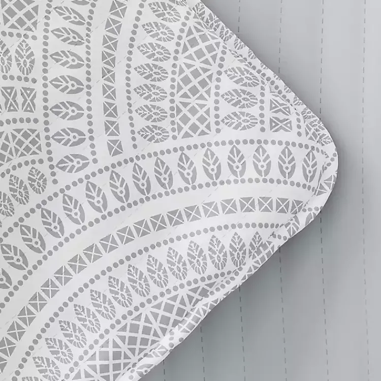 Quilts-Kirklands Home Gray Scalloped Reversible 3-pc. King Quilt Set