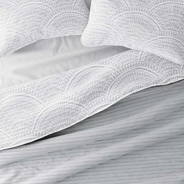 Quilts-Kirklands Home Gray Scalloped Reversible 3-pc. King Quilt Set