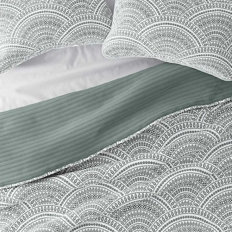 Quilts-Kirklands Home Green Scalloped Reversible 2-pc. Twin Quilt Set