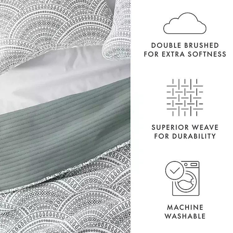 Quilts-Kirklands Home Green Scalloped Reversible 2-pc. Twin Quilt Set