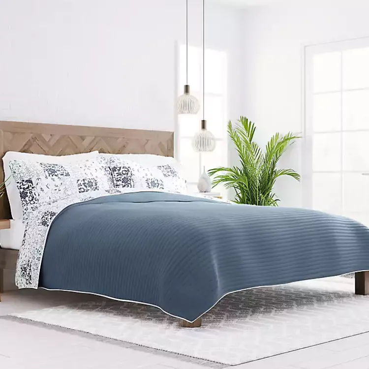 Quilts-Kirklands Home Blue Patchwork Reversible 2-pc. Twin Quilt Set