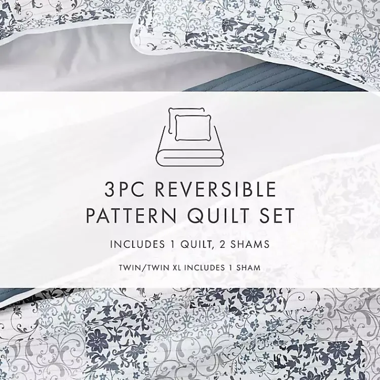 Quilts-Kirklands Home Blue Patchwork Reversible 2-pc. Twin Quilt Set