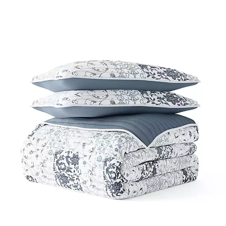 Quilts-Kirklands Home Blue Patchwork Reversible 3-pc. King Quilt Set