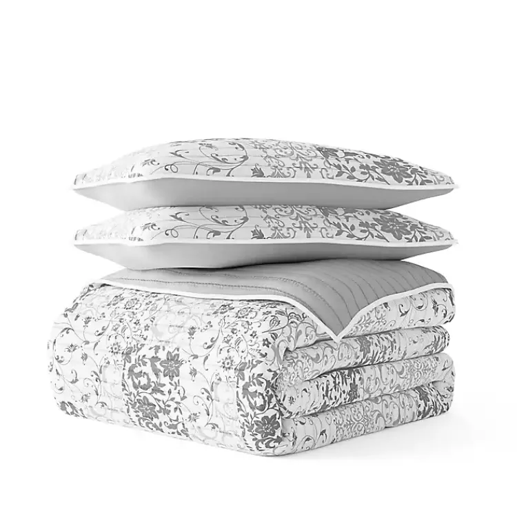 Quilts-Kirklands Home Gray Patchwork Reversible 2-pc. Twin Quilt Set