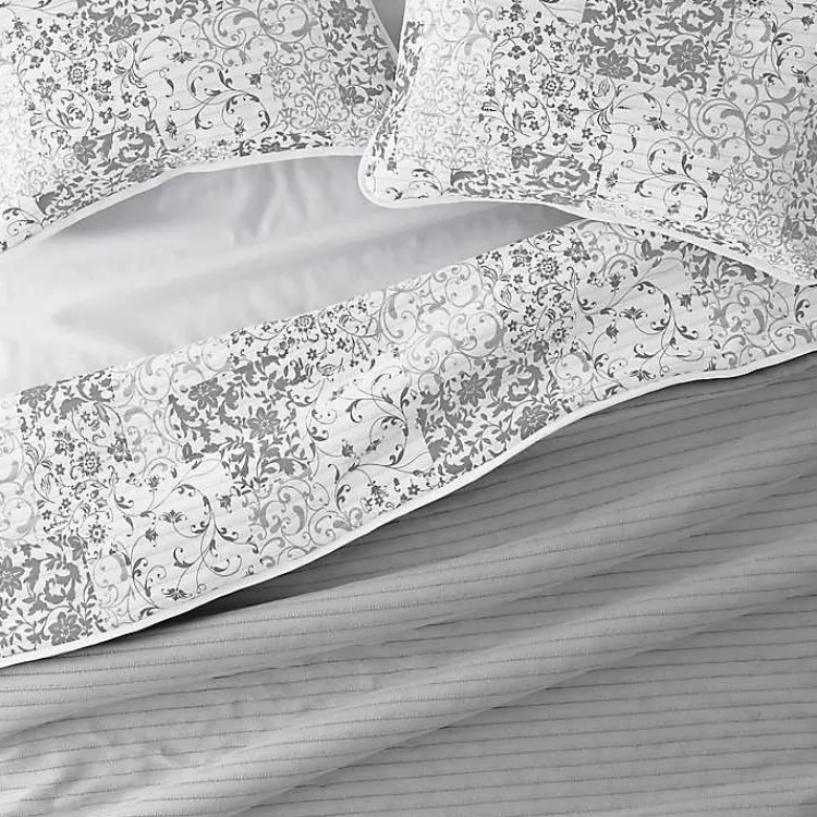 Quilts-Kirklands Home Gray Patchwork Reversible 3-pc. Queen Quilt Set