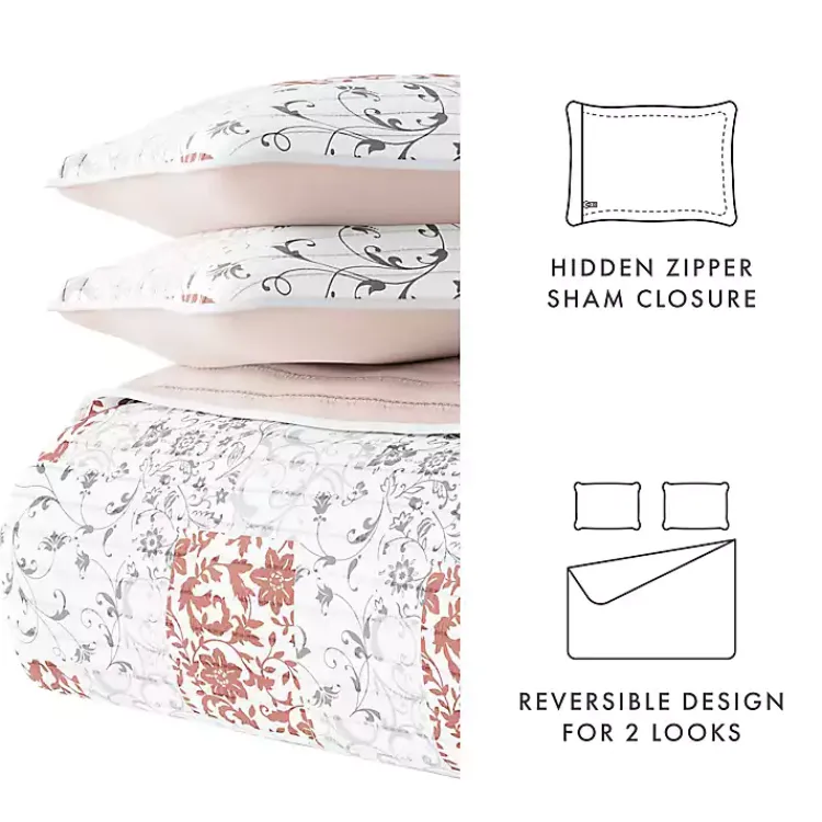 Quilts-Kirklands Home Blush Patchwork Reversible 3-pc. King Quilt Set