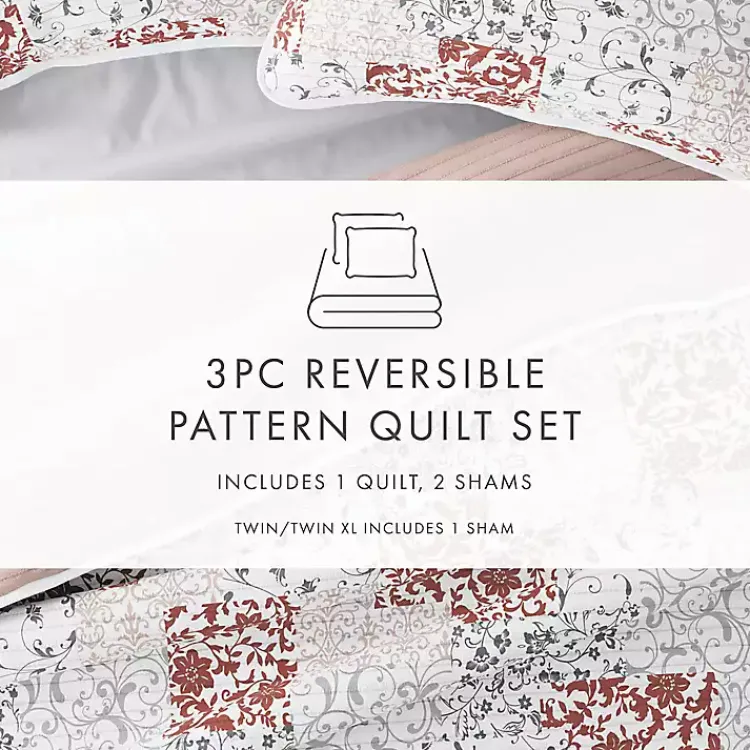 Quilts-Kirklands Home Blush Patchwork Reversible 3-pc. King Quilt Set