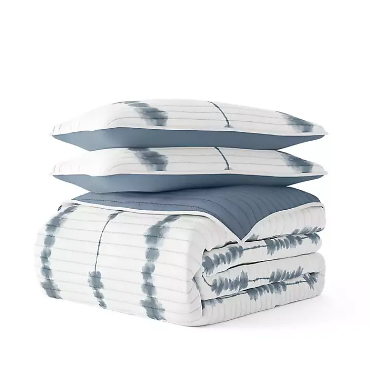 Quilts-Kirklands Home Blue Shibori Reversible 3-pc. Queen Quilt Set