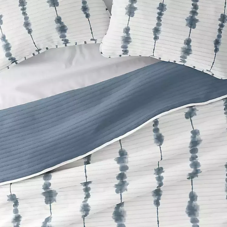 Quilts-Kirklands Home Blue Shibori Reversible 3-pc. Queen Quilt Set