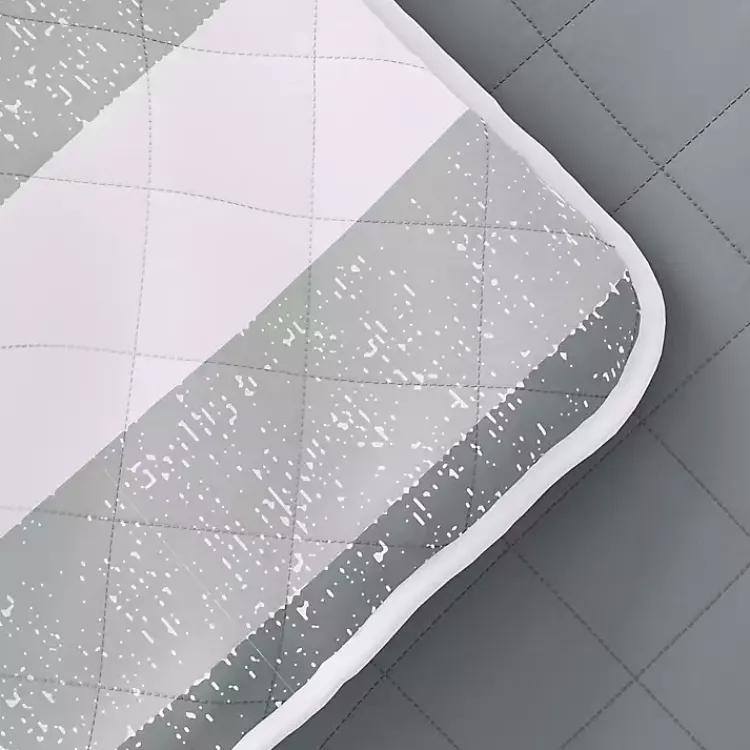 Quilts-Kirklands Home Gray Striped Reversible 2-pc. Twin Quilt Set