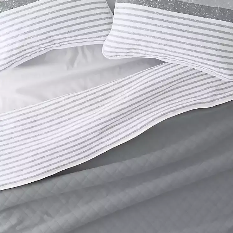 Quilts-Kirklands Home Gray Striped Reversible 2-pc. Twin Quilt Set