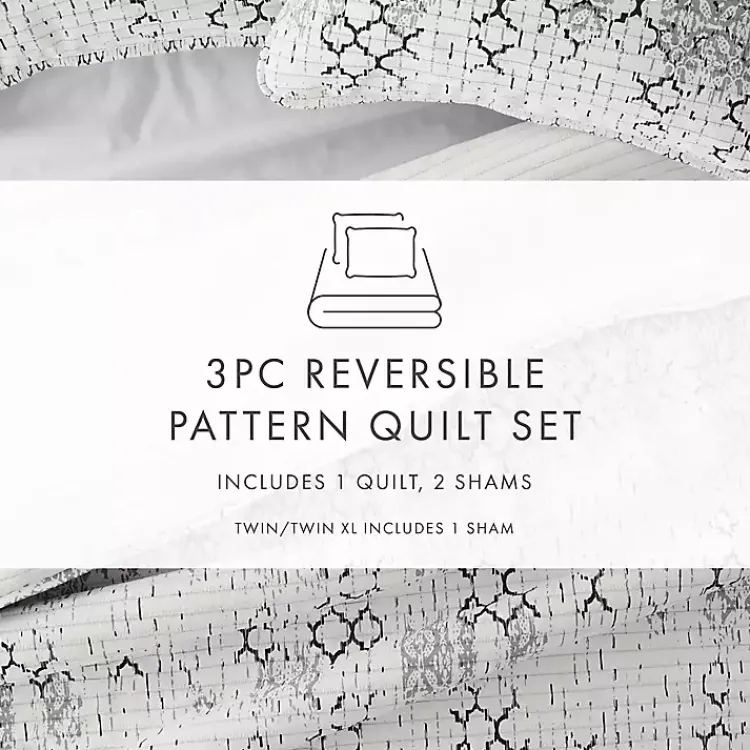 Quilts-Kirklands Home White Trellis Reversible 2-pc. Twin Quilt Set