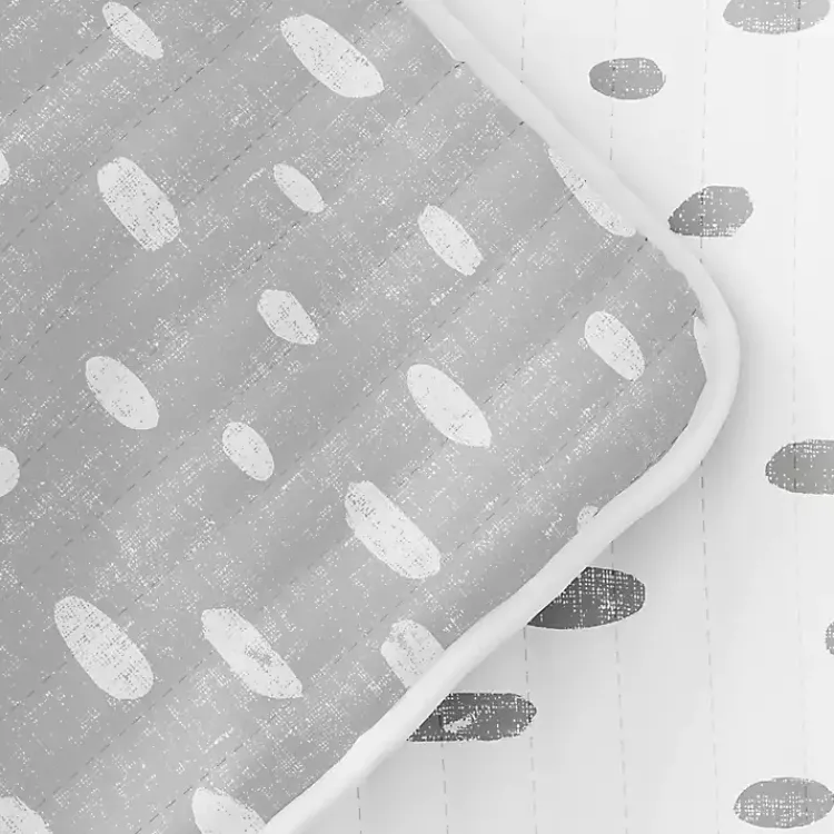 Quilts-Kirklands Home Gray Dotted Reversible 3-pc. King Quilt Set