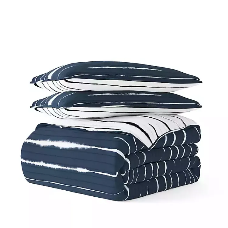 Quilts-Kirklands Home Navy Linear Reversible 2-pc. Twin Quilt Set