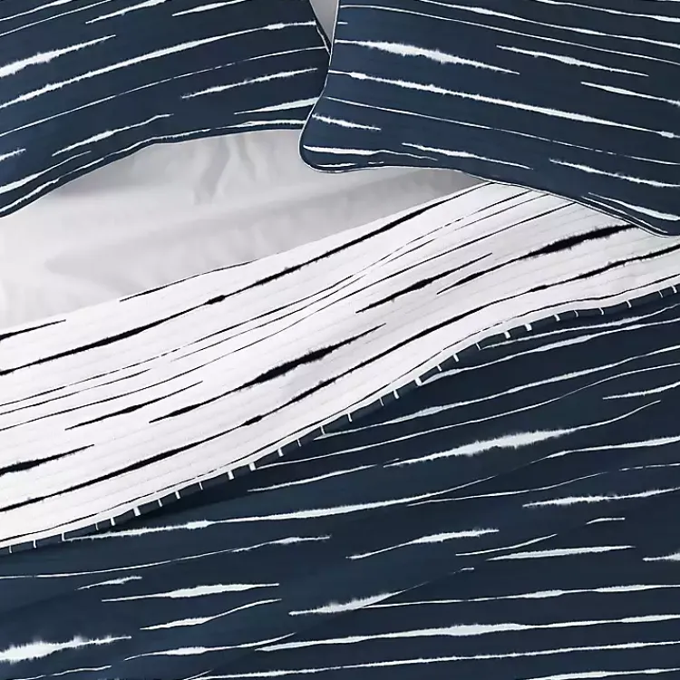 Quilts-Kirklands Home Navy Linear Reversible 2-pc. Twin Quilt Set