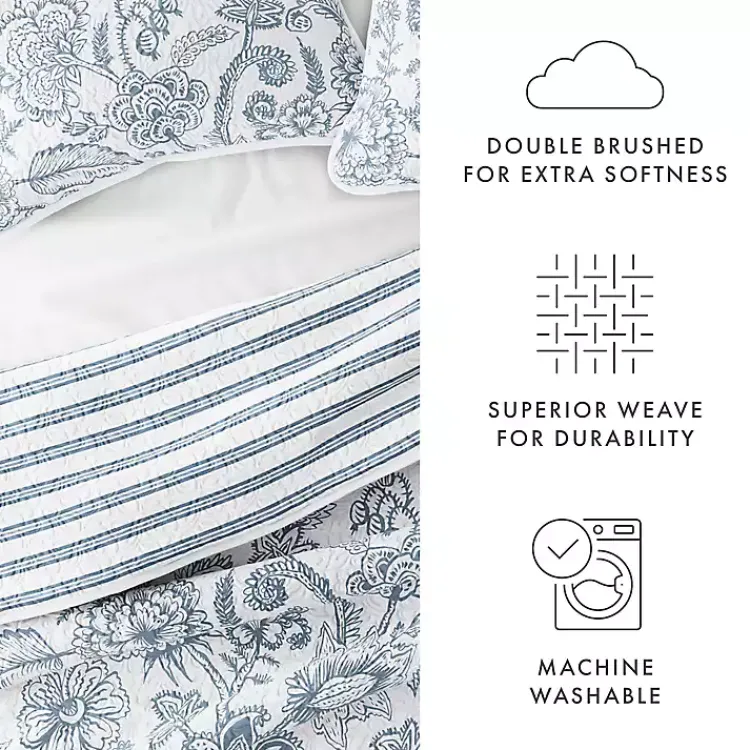 Quilts-Kirklands Home Blue Jacobean Reversible 2-pc. Twin Quilt Set