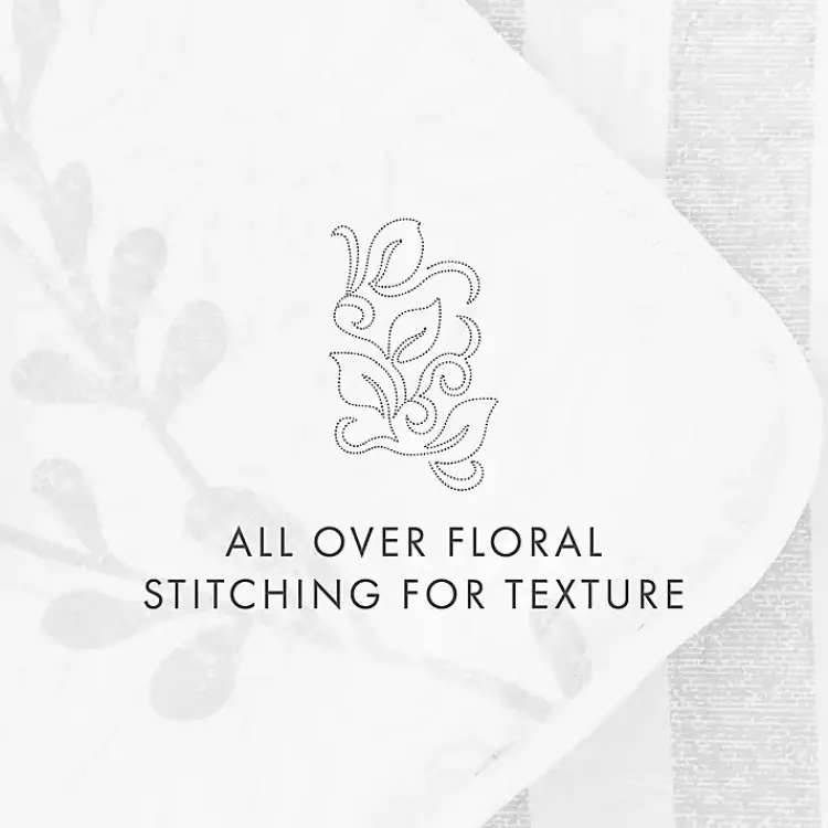 Quilts-Kirklands Home Gray Vines Reversible 3-pc. Queen Quilt Set