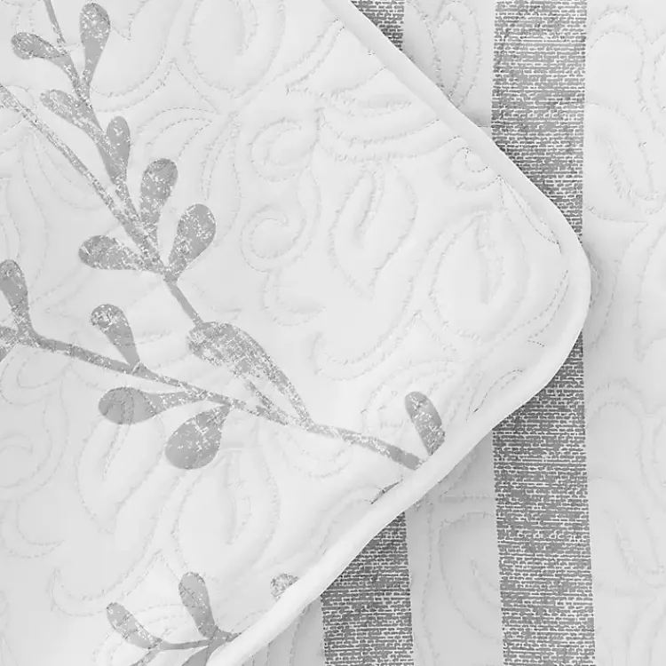 Quilts-Kirklands Home Gray Vines Reversible 3-pc. King Quilt Set