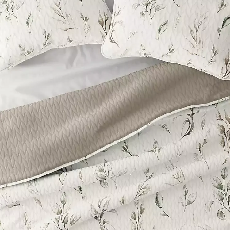 Quilts-Kirklands Home Watercolor Leaves Reversible 3-pc. King Quilt Set