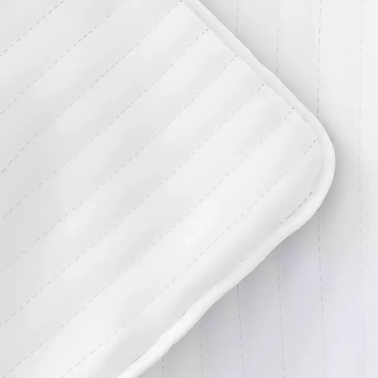 Quilts-Kirklands Home Stitched Stripes 2-pc. Twin Quilt Set White