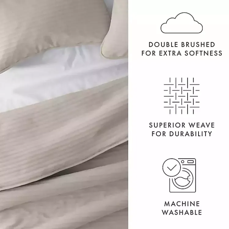 Quilts-Kirklands Home Latte Stitched Stripes 2-pc. Twin Quilt Set Gray