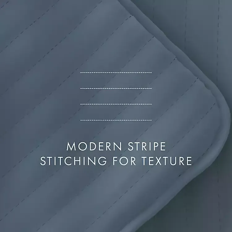 Quilts-Kirklands Home Stitched Stripes 2-pc. Twin Quilt Set Blue