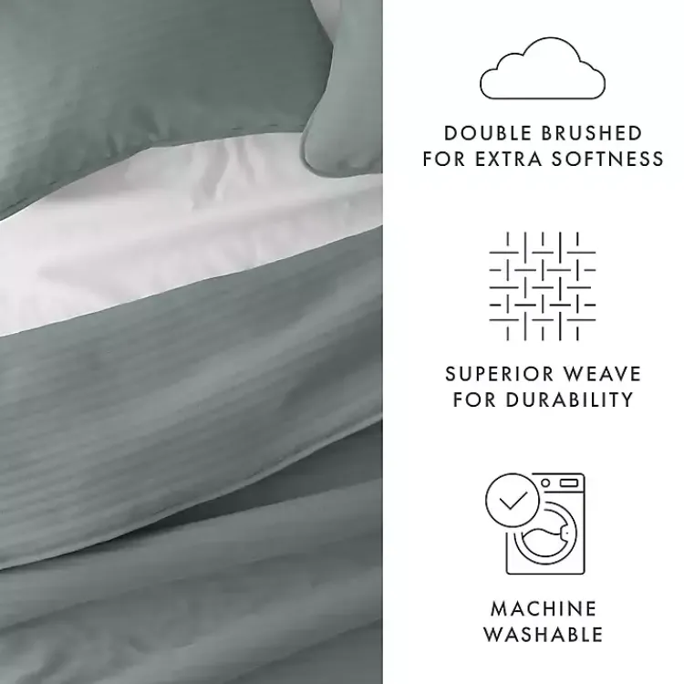 Quilts-Kirklands Home Stitched Stripes 3-pc. King Quilt Set Green