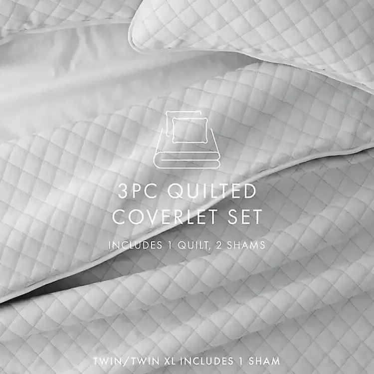 Quilts-Kirklands Home Stitched Diamond 2-pc. Twin Quilt Set Gray