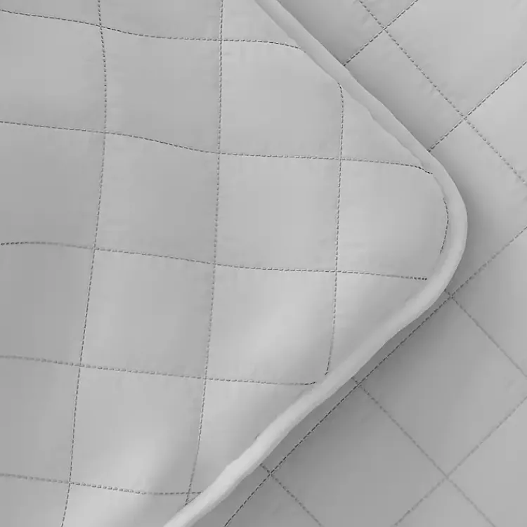 Quilts-Kirklands Home Stitched Diamond 3-pc. Queen Quilt Set Gray