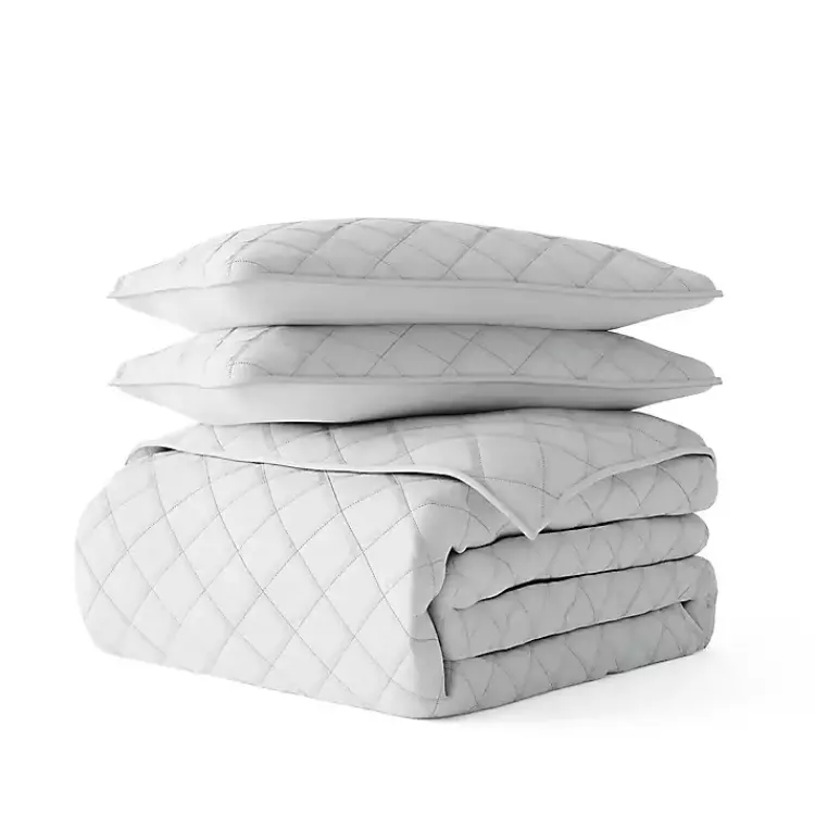 Quilts-Kirklands Home Stitched Diamond 3-pc. King Quilt Set Gray