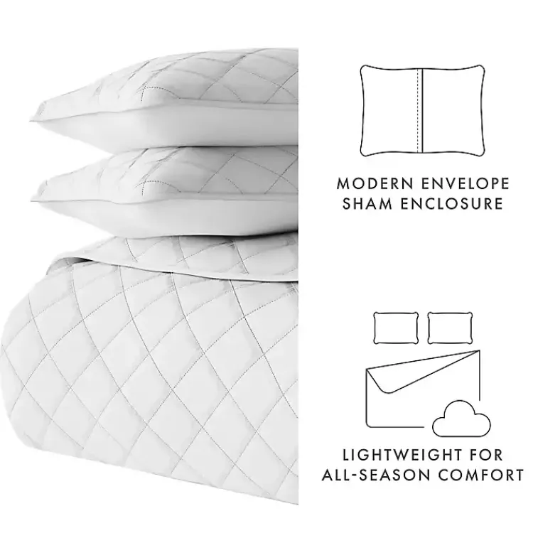 Quilts-Kirklands Home Stitched Diamond 3-pc. King Quilt Set Gray