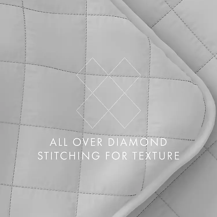 Quilts-Kirklands Home Stitched Diamond 3-pc. King Quilt Set Gray