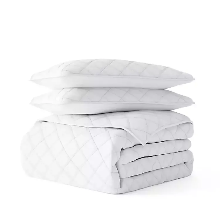 Quilts-Kirklands Home Stitched Diamond 3-pc. Queen Quilt Set White