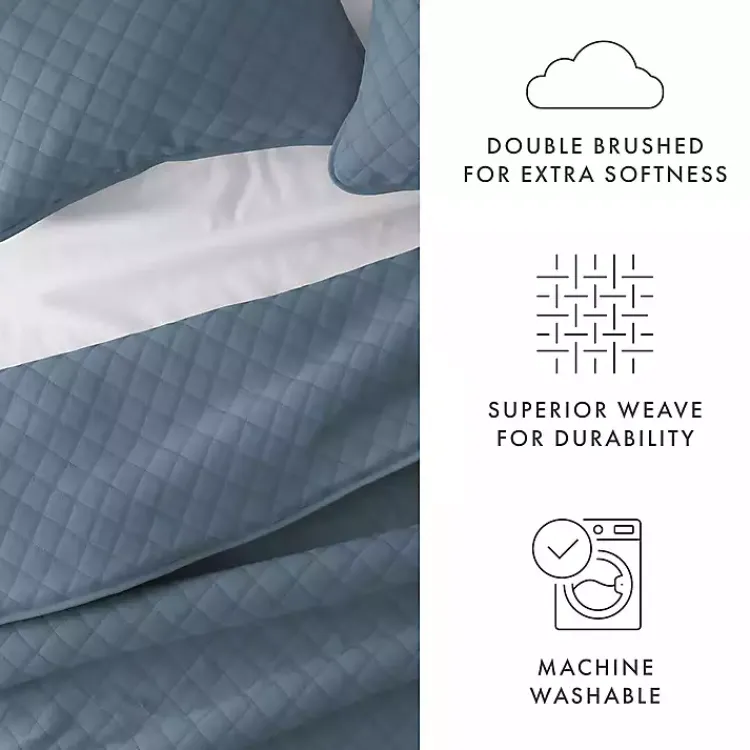 Quilts-Kirklands Home Stitched Diamond 2-pc. Twin Quilt Set Blue