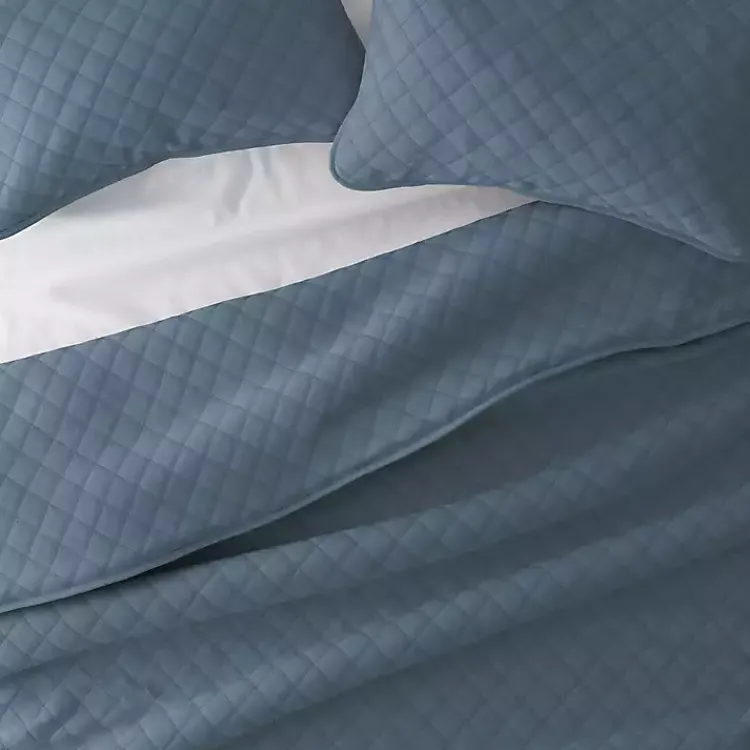 Quilts-Kirklands Home Stitched Diamond 3-pc. King Quilt Set Blue