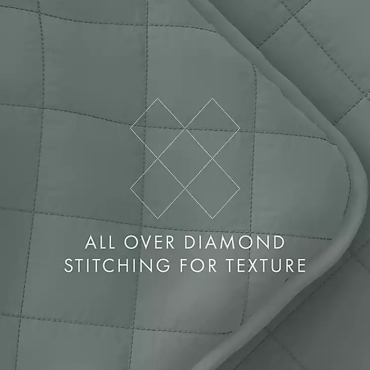 Quilts-Kirklands Home Stitched Diamond 2-pc. Twin Quilt Set Green