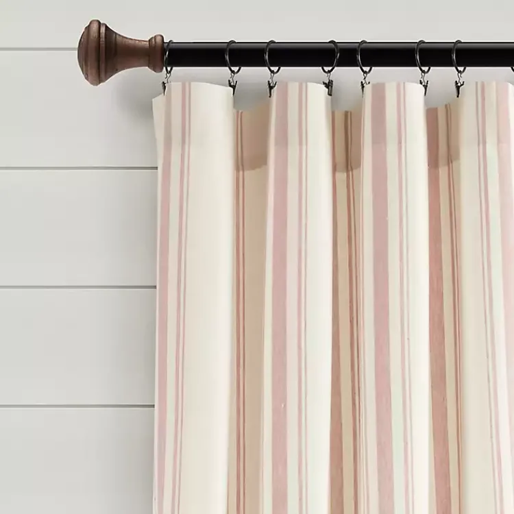 Curtains & Drapes-Kirklands Home Farmhouse Stripe Curtain Panel Set, 84 in. Pink