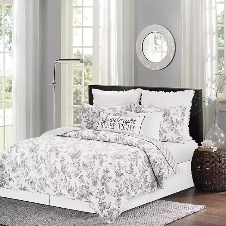 Quilts-Kirklands Home Miriam Floral & Stripe 3-pc. Full/Queen Quilt Set