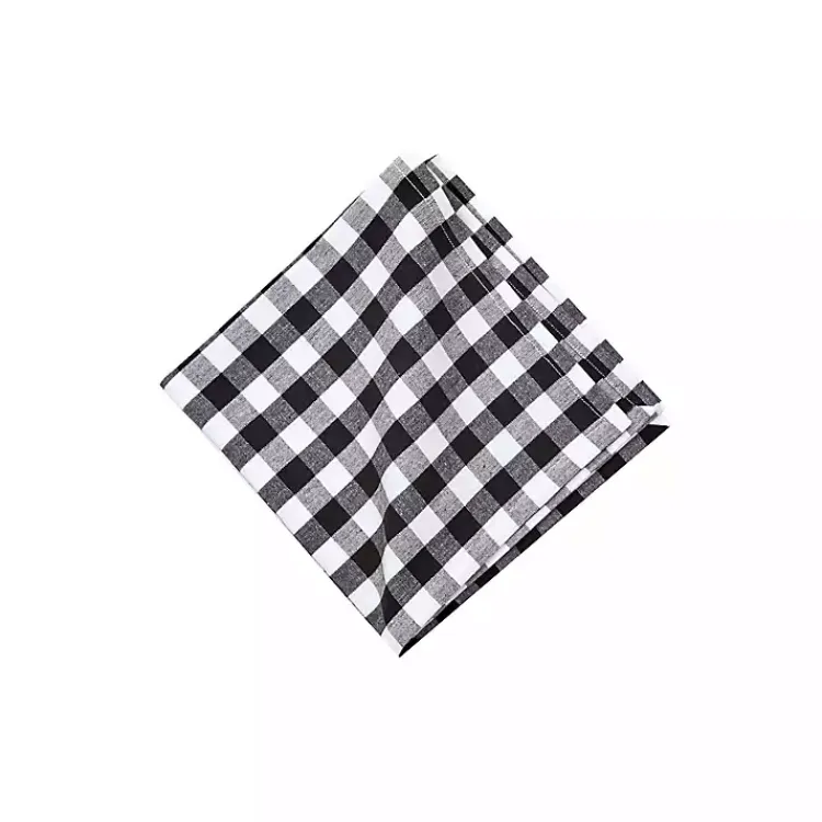 Table Linens-Kirklands Home Ashford Buffalo Check Napkins, Set of 6 Black