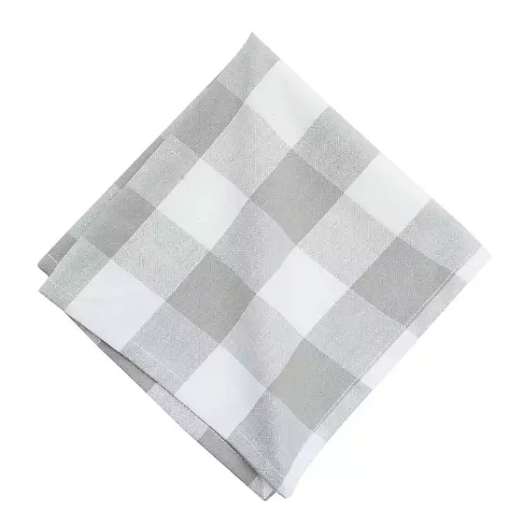 Table Linens-Kirklands Home Franklin Slate Gingham Napkins, Set of 6 Gray