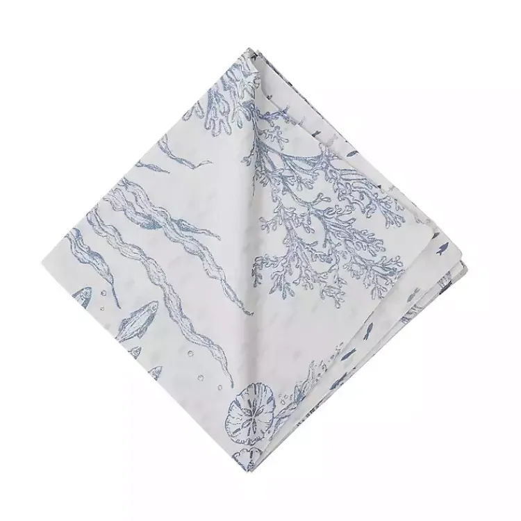 Table Linens-Kirklands Home Blue Makara Reef Napkins, Set of 6