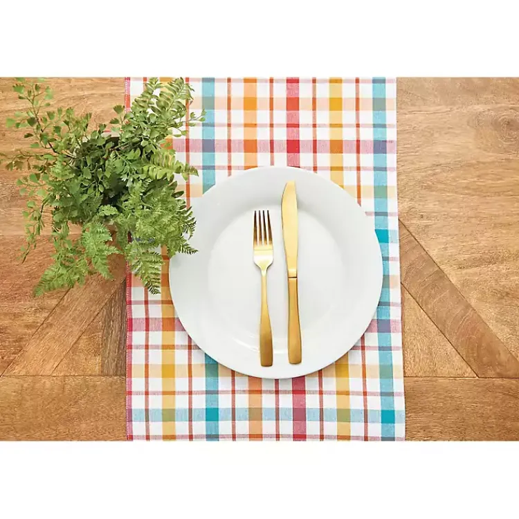 Table Linens-Kirklands Home Radley Plaid Reversible Table Runner Multi